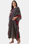 The Kaftan Company Cotton Full Length Nightdress - Blue — thumbnail 3