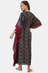 The Kaftan Company Cotton Full Length Nightdress - Blue — thumbnail 4
