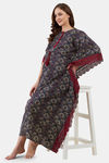 The Kaftan Company Cotton Full Length Nightdress - Blue — thumbnail 5