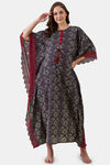 The Kaftan Company Cotton Full Length Nightdress - Blue — thumbnail 6