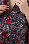 The Kaftan Company Cotton Full Length Nightdress - Blue — thumbnail 8