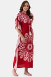 The Kaftan Company Cotton Full Length Nightdress - Red — thumbnail 2