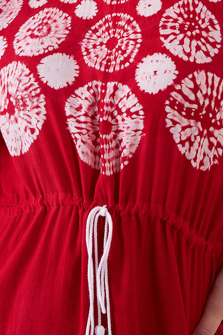 The Kaftan Company Cotton Full Length Nightdress - Red — image 7