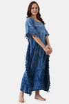 The Kaftan Company Cotton Full Length Nightdress - Blue — thumbnail 2