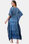 The Kaftan Company Cotton Full Length Nightdress - Blue — thumbnail 4