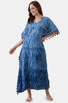 The Kaftan Company Cotton Full Length Nightdress - Blue — thumbnail 6