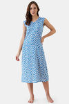 The Kaftan Company Cotton Mid Length Nightdress - Blue — thumbnail 1