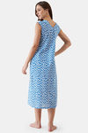 The Kaftan Company Cotton Mid Length Nightdress - Blue — thumbnail 4