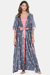 The Kaftan Company Satin Nightwear + Robe (Pack of 2) - Grey — thumbnail 5