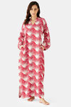 The Kaftan Company Natural Fabric Nightdress - Red — thumbnail 1