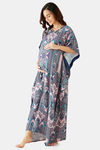 The Kaftan Company Modal Maternity Nightdress - Navy Blue — thumbnail 3