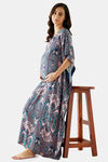 The Kaftan Company Modal Maternity Nightdress - Navy Blue — thumbnail 5