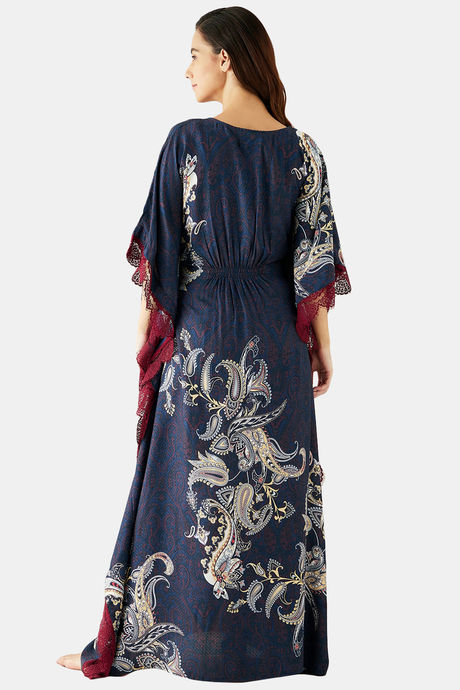 The Kaftan Company Modal Maternity Nightdress - Navy Blue — image 4