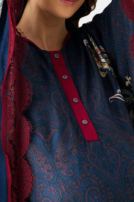 The Kaftan Company Modal Maternity Nightdress - Navy Blue — image 6
