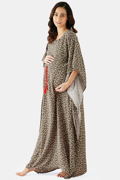 The Kaftan Company Rayon Maternity Nightdress - Olive — image 3