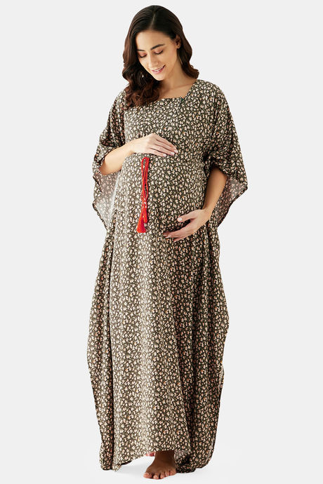 The Kaftan Company Rayon Maternity Nightdress - Olive — image 6