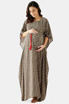 The Kaftan Company Rayon Maternity Nightdress - Olive — thumbnail 6