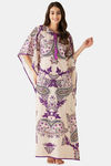 The Kaftan Company Polyester Full Length Nightdress - Off White — thumbnail 5