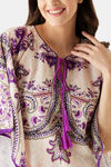 The Kaftan Company Polyester Full Length Nightdress - Off White — thumbnail 7