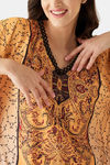 The Kaftan Company Polyester Full Length Nightdress - Yellow — thumbnail 7