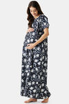 The Kaftan Company Cotton Full Length Nightdress - Black — thumbnail 2