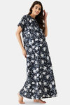 The Kaftan Company Cotton Full Length Nightdress - Black — thumbnail 3