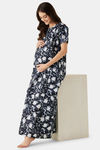 The Kaftan Company Cotton Full Length Nightdress - Black — thumbnail 5