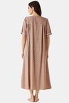 The Kaftan Company Rayon Mid Length Nightdress - Beige — thumbnail 4