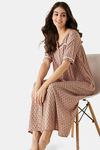 The Kaftan Company Rayon Mid Length Nightdress - Beige — thumbnail 5
