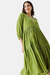 The Kaftan Company Polyester Mid Length Nightdress - Olive — thumbnail 5