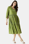 The Kaftan Company Polyester Mid Length Nightdress - Olive — thumbnail 6