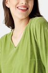 The Kaftan Company Polyester Mid Length Nightdress - Olive — thumbnail 7