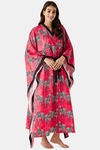 The Kaftan Company Polyester Full Length Nightdress - Fuchsia — thumbnail 3