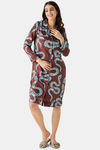 The Kaftan Company Polyester Short Length Nightdress - Burgundy — thumbnail 1