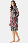 The Kaftan Company Polyester Short Length Nightdress - Burgundy — thumbnail 2