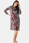 The Kaftan Company Polyester Short Length Nightdress - Burgundy — thumbnail 3