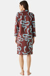 The Kaftan Company Polyester Short Length Nightdress - Burgundy — thumbnail 4