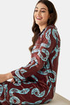 The Kaftan Company Polyester Short Length Nightdress - Burgundy — thumbnail 5