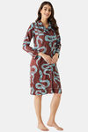 The Kaftan Company Polyester Short Length Nightdress - Burgundy — thumbnail 6