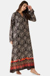 The Kaftan Company Modal Full Length Nightdress - Black — thumbnail 3
