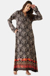 The Kaftan Company Modal Full Length Nightdress - Black — thumbnail 5