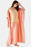 The Kaftan Company Satin Full Length Nightdress - Pink — thumbnail 3
