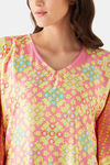 The Kaftan Company Satin Full Length Nightdress - Pink — thumbnail 7