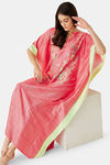 The Kaftan Company Satin Full Length Nightdress - Coral — thumbnail 5