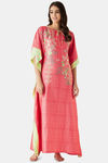The Kaftan Company Satin Full Length Nightdress - Coral — thumbnail 6