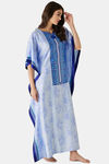 The Kaftan Company Satin Full Length Nightdress - Blue — thumbnail 3