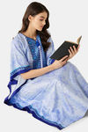 The Kaftan Company Satin Full Length Nightdress - Blue — thumbnail 5