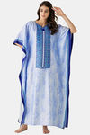 The Kaftan Company Satin Full Length Nightdress - Blue — thumbnail 6