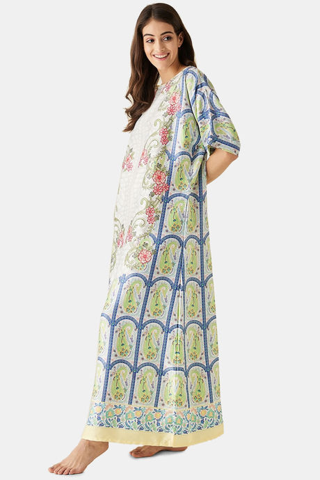 The Kaftan Company Satin Full Length Nightdress - White — image 2