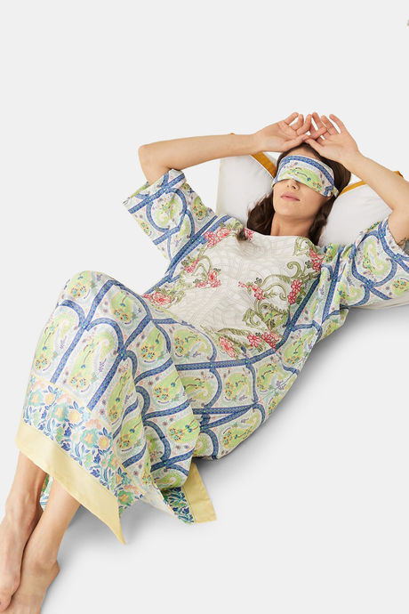 The Kaftan Company Satin Full Length Nightdress - White — image 5